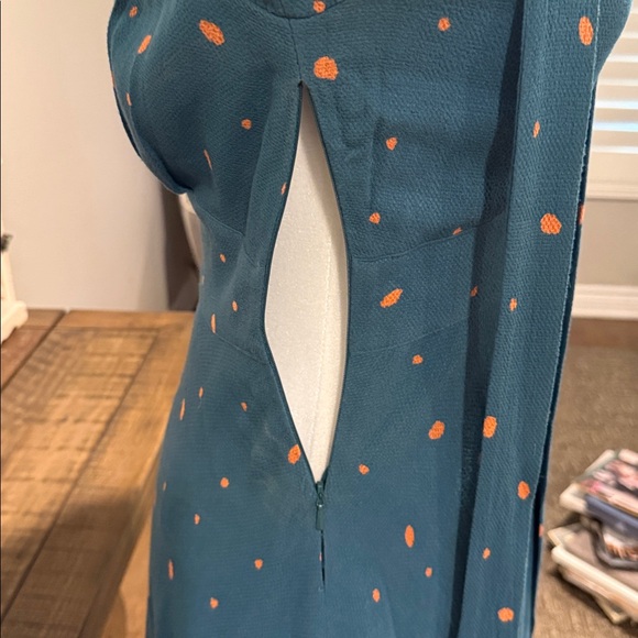 Free People Teal Backless Dress with Dots - Picture 7 of 11